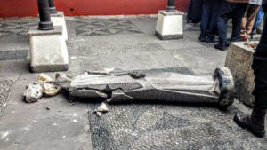 Estatua de Santa Rosa de más de 100 años quedó destruida